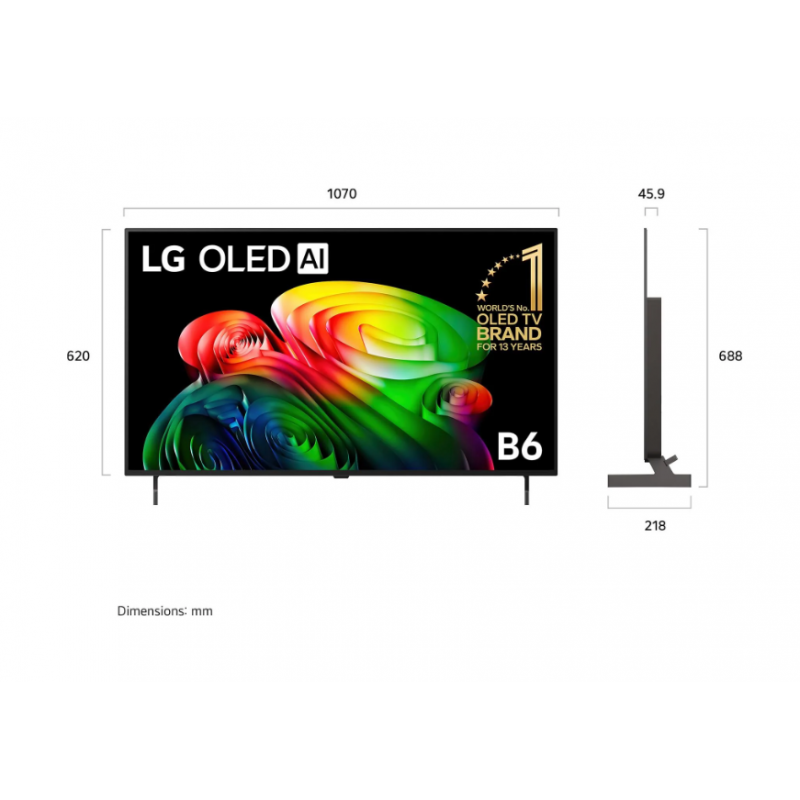 OLED48B6PSA LG 48 INCH OLED AI B6 4K Smart TV (2026)