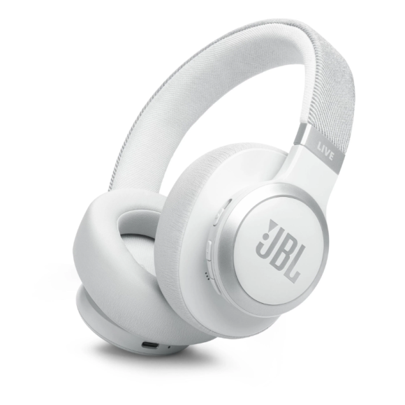 5911315 (JBLLIVE770NCWHT) Live 770NC Wireless True Adaptive Noise Cancelling Over-Ear Headphones Audio