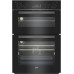 BBO6811DDX Beko 60cm Multifunction Built-in Double Oven - Black Glass Stainless Steel 