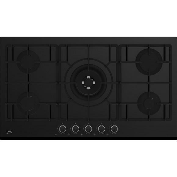 BCT90GG1 Beko 90 cm Black Glass Gas Cooktop