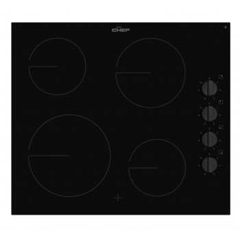 CHC642BB Chef 60 cm 4 Zone Ceramic Cooktop