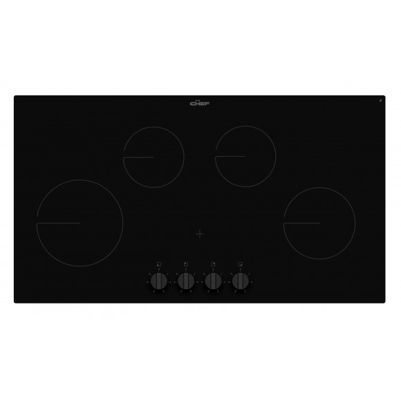 CHC942BB Chef 90 cm 4 Zone Ceramic Cooktop
