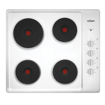 CHS642SB Chef   60cm 4 Zone Electric Solid Cooktop Stainless 