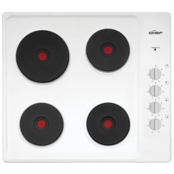 CHS642WB Chef 60cm 4 Zone Electric Solid Cooktop