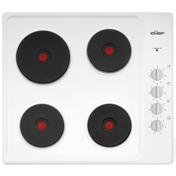 CHS642WB Chef 60cm 4 Zone Electric Solid Cooktop
