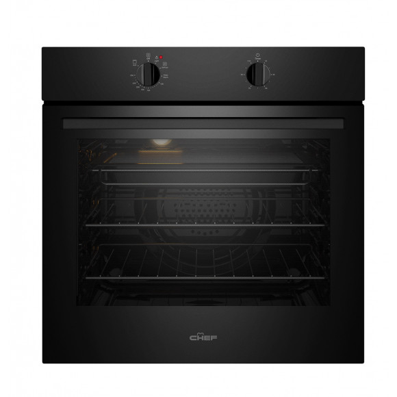CVE612DB Chef 60cm Fan Forced Built-In Electric Oven in Black Finish