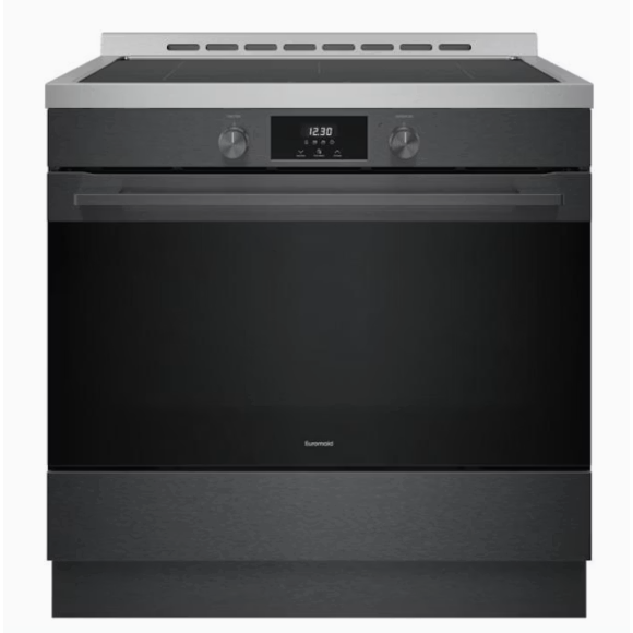 EFS9010AINDB Euromaid 90cm Induction Freestanding Cooker with Air Fry - Dark Stainless Steel 
