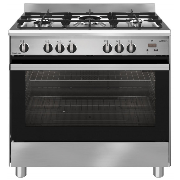 EM865GE Emilia 80 cm Stainless Steel Dual Fuel Cooker 