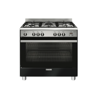 EM965GGMB Emilia 90cm Matte Black Gas Freestanding Cooker 
