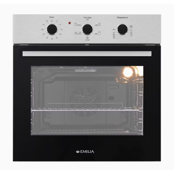 EMRENT65E Emilia  60cm 5-Function Stainless Steel Fan Forced Oven 
