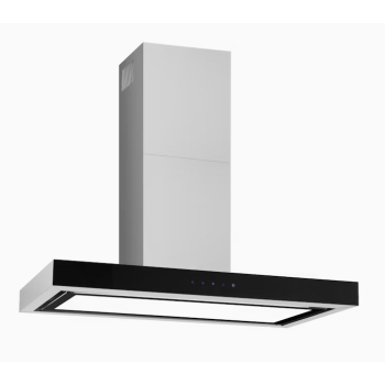 GQA90TBLED Glem 90cm Square Profile Off Board Canopy Rangehood with Shadow Proof Lighting
