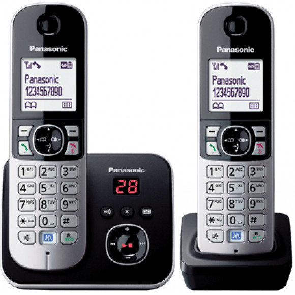  KX-TG6822ALB Panasonic Cordless Phone - Twin Pack 