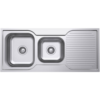 NTS175X1 Norj 1 & 3/4 Bowl Top Mount Sink with Drainer Sink