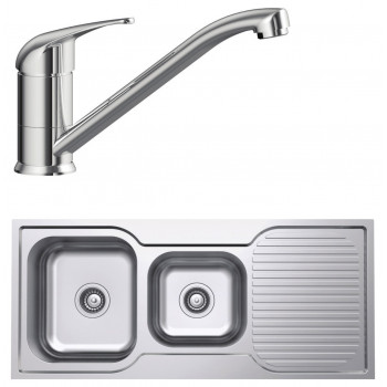 NTS175XPKT1 Norj 1 & 3/4 Bowl Sink with Drainer & Tap Pack