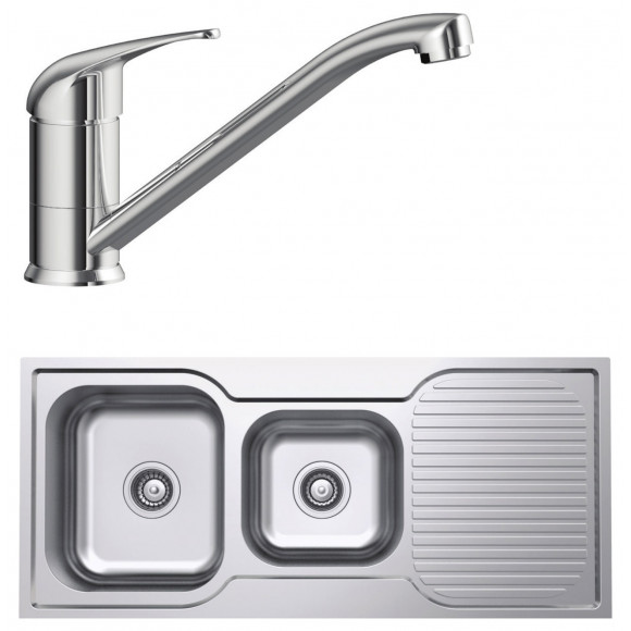 NTS175XPKT1 Norj 1 & 3/4 Bowl Sink with Drainer & Tap Pack