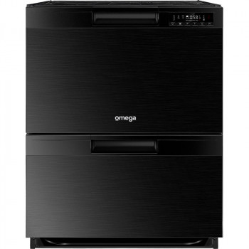 ODD614XBLACK Omega 60 cm Double Draw Dishwasher