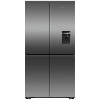 RF605QNUVB1 Fisher and Paykel 538 L Freestanding Activesmart Quad Door Fridge in Black Stainless Steel