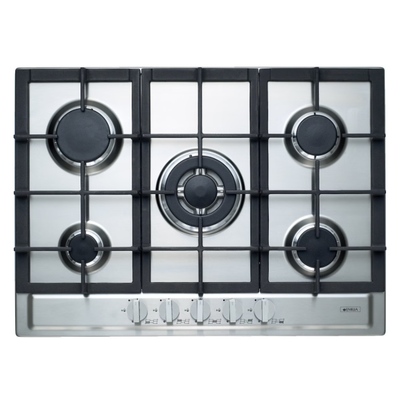 SEC75GWI Emilia  70cm 5 Burner Gas Cooktop Stainless Steel 